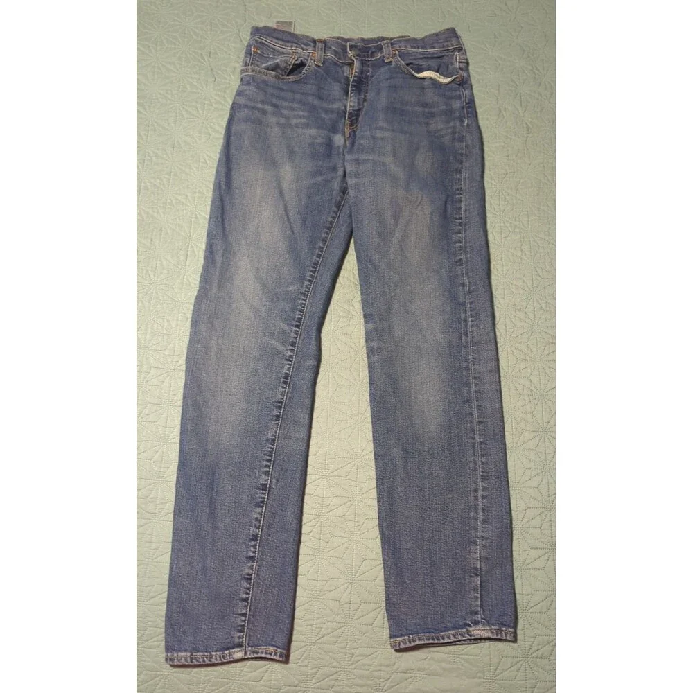 Levi's Premium 502 Big E Regular Taper Fit Mens Jeans 32x34 Stonewashed Zip Fly